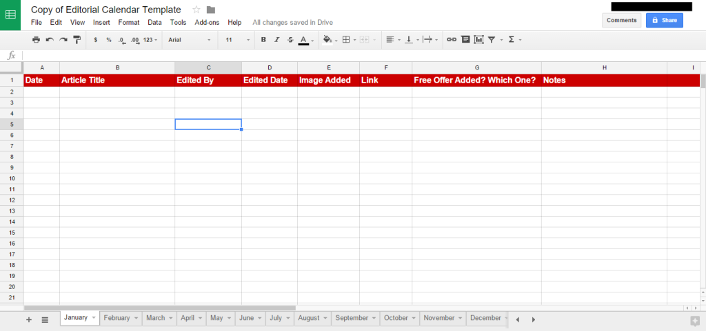 Creating an editorial calendar can be easy if you plan properly. Here is a template that I use to manage my content.